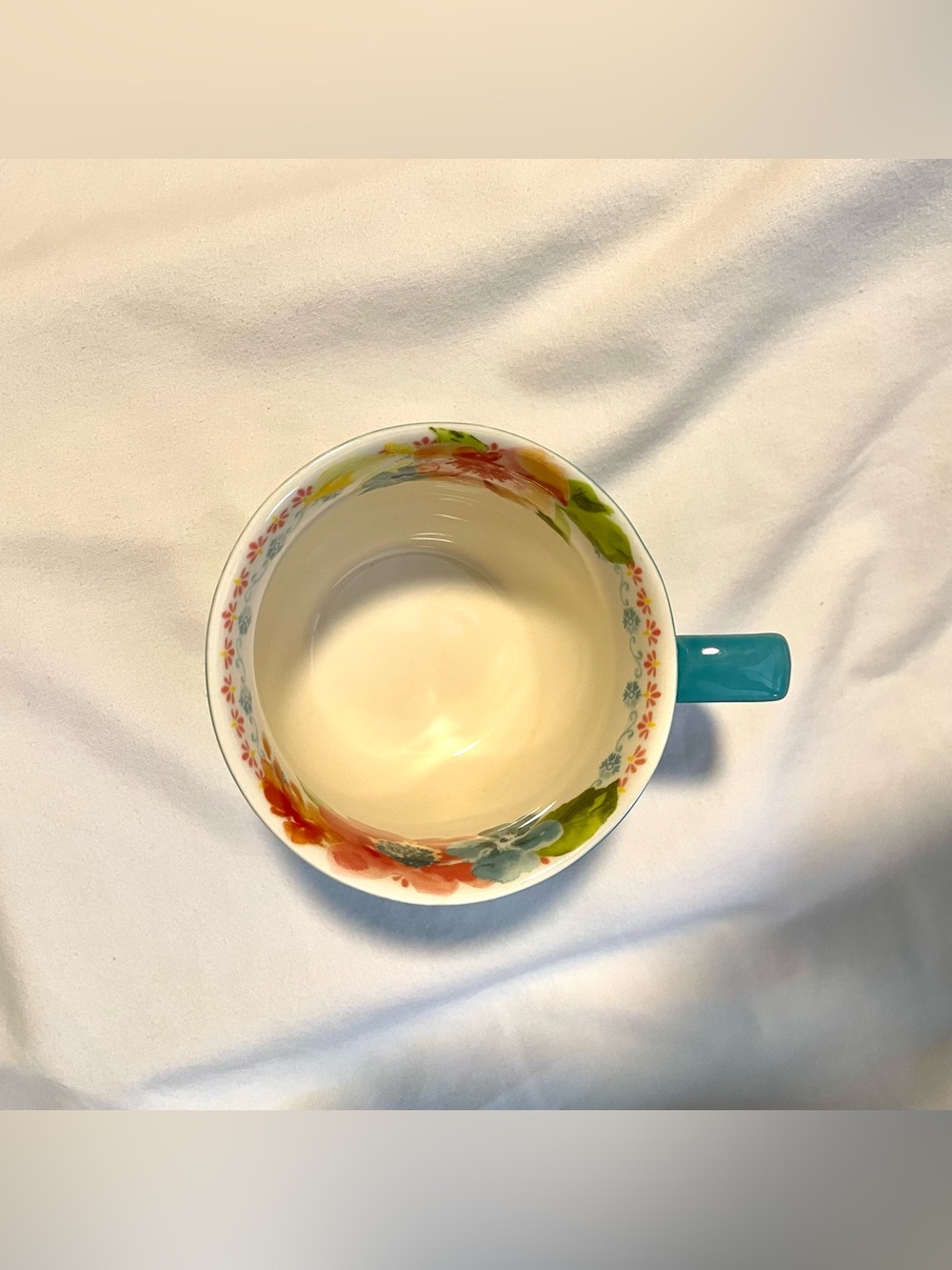 *Retired* Pioneer Woman Wildflower Whimsy Mug/Cup-16oz-Turquoise/Embossed/Floral - Picture 5 of 8